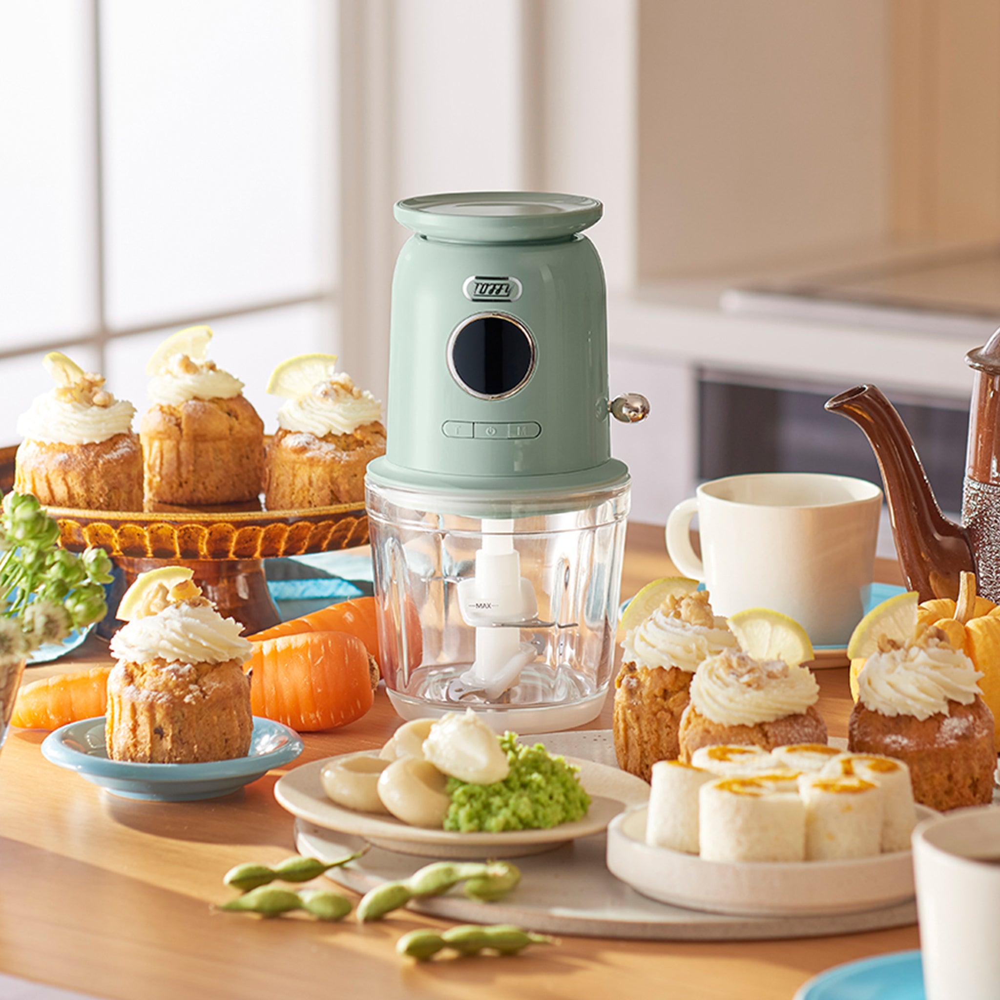 Toffy トフィー スケール付きマルチフードプロセッサー<充電式> ペールアクア