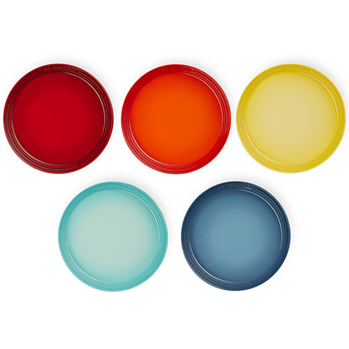 LE CREUSET ル・クルーゼ Simple Cooking ネオ・ラウンド・プレート 22cm (5枚入り) レインボー