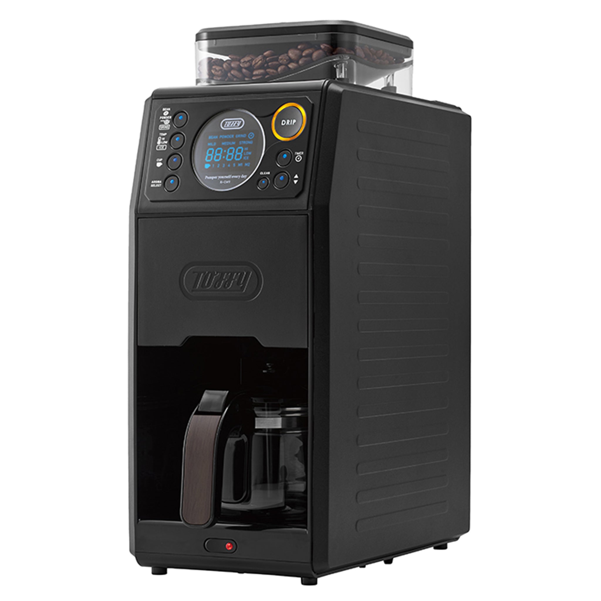 Toffy トフィー 全自動ミル付カスタムドリップコーヒーメーカー リッチブラック