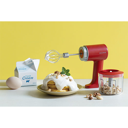 recolte レコルト コードレス ホイップ&チョッパー レッド