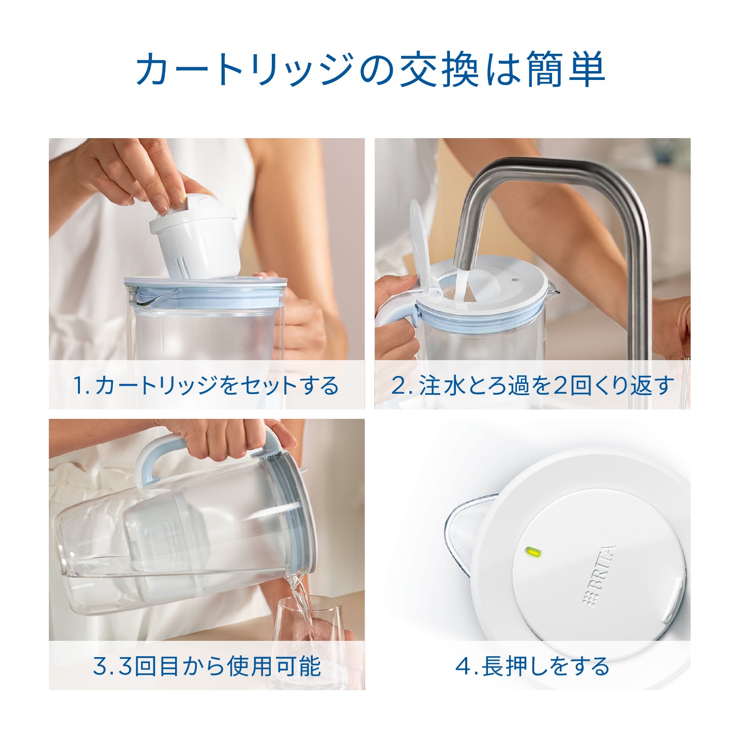 BRITA 浄水器 グラスジャグ ライトブルー ブルー